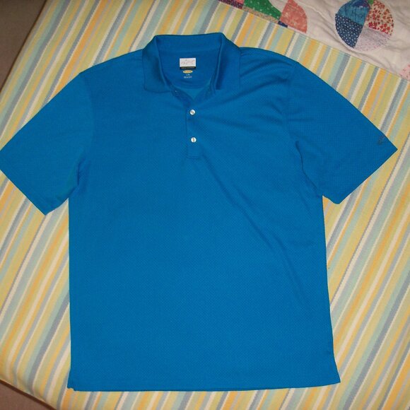 Greg Norman Play Dry Blue Checked Polo Size Large, EUC - Picture 1 of 8